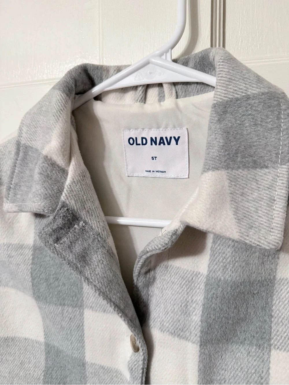 Old Navy Gray & White Plaid Button Children’s Jacket